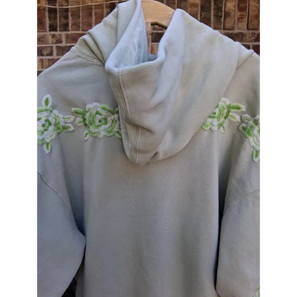 We The Free Free People Made Ombre' Floral Embroidered Hoodie XS - Picture 9 of 15